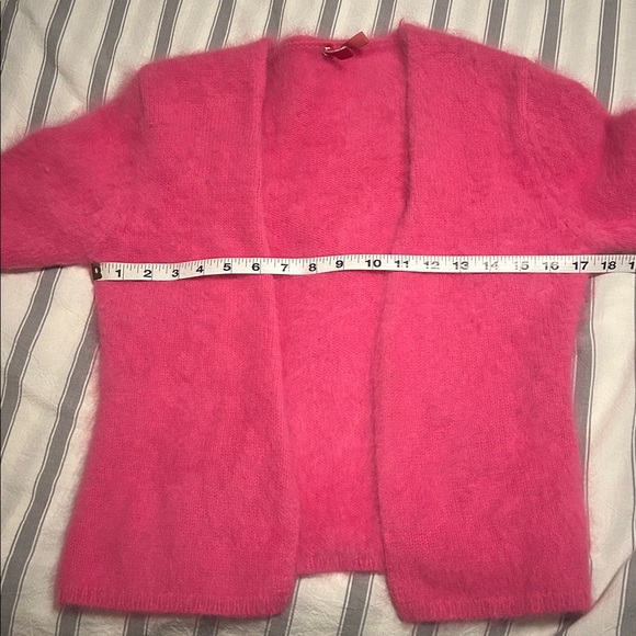 Angora Cardigan Sweater Jumper Small in Bright Pink Women’s Small - Picture 8 of 11
